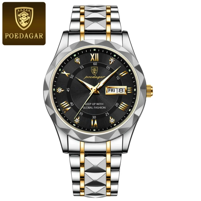 POEDAGAR Luxury Business Man Wristwatch Waterproof Luminous Date Week Men Watch For Men Quartz Clock Leather Men's Watches reloj - Image 14