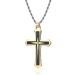 Fashion Men's Two Color Stainless Steel Cross Necklace Hip Hop Necklace for Men Stainless Steel Jewelry Halloween Party Gift - Image 8