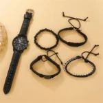 5PCS Set Fashion Mens Sports Watches Man Business Quartz Wristwatch Luxury Leather Bracelet Men Casual Clock Watch - Image 2