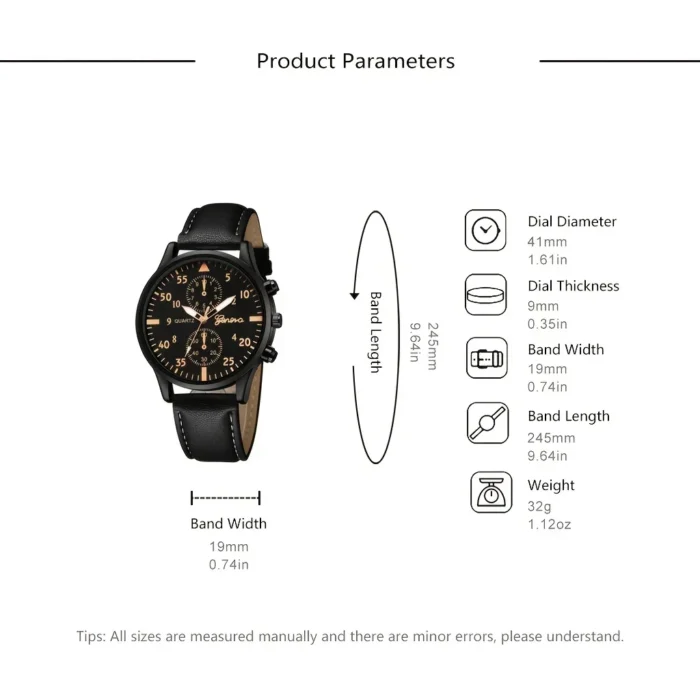 4/2/1pcs Men Sports Watches Set Man Business Quartz Wristwatch Luxury Brown Leather Bracelet Men Casual Clock Watch（no Box） - Image 6