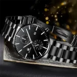 Mens Fashion Business Quartz Watch Fashion Fake Three Eye Six Pin Calendar Men Watch Stainless Steel Belt Men Watches - Image 4