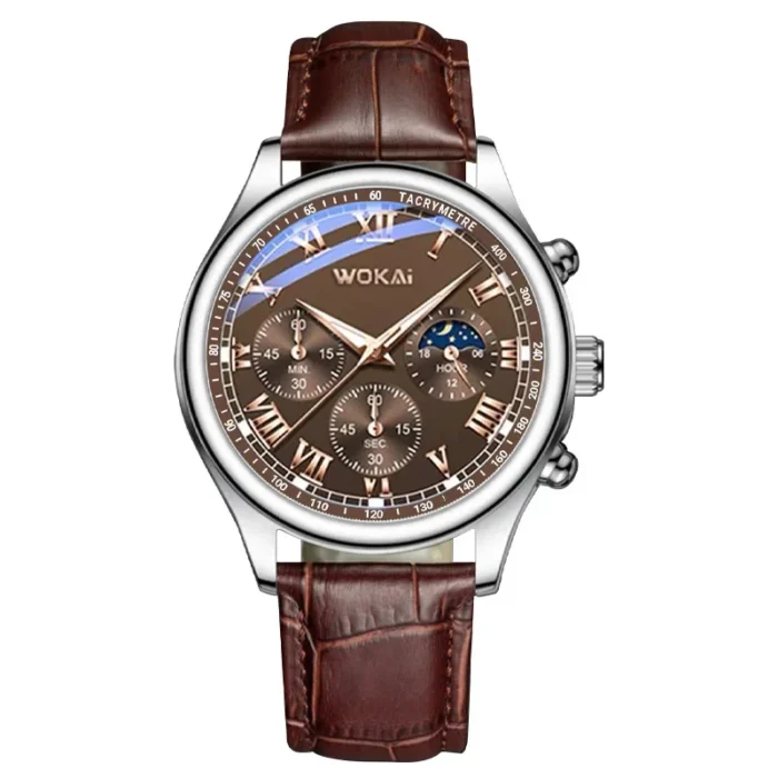 New Fashion Mens Watches Waterproof Sports Quartz Watch for Men Women Boy Wristwatch Roman Numerals Clock Silver Brown - Image 6