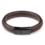 Classic Genuine Leather Bracelet Men’s Multi Layer Brided Leather Stainless Steel Magnetic Clasp Bangle for Men Jewelry Gift - Image 7