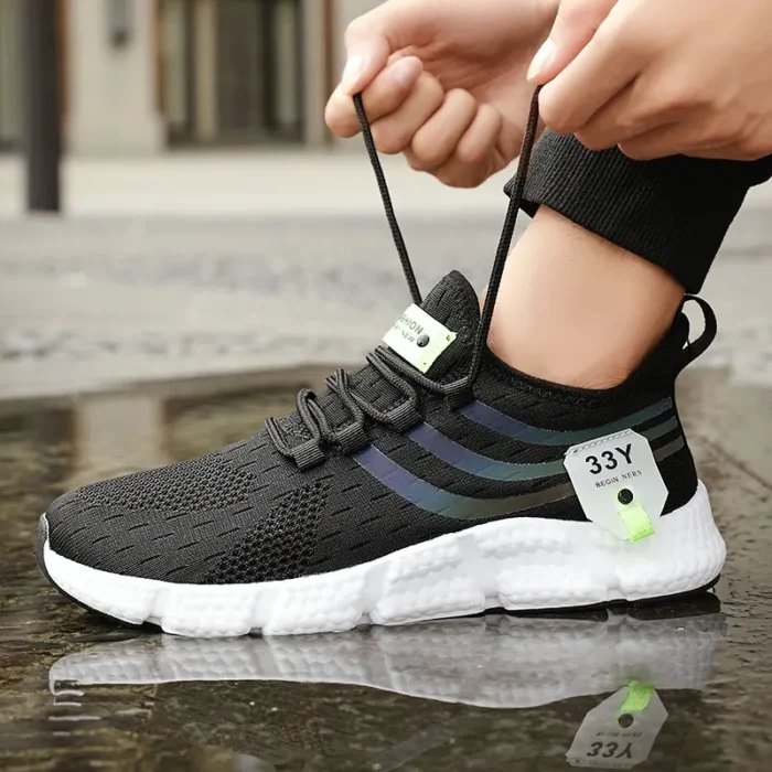 Men Casual Sport Shoes Breathable Lightweight Sneakers Outdoor Mesh Black Running Shoes Athletic Jogging Tenis Walking Shoes - Image 7