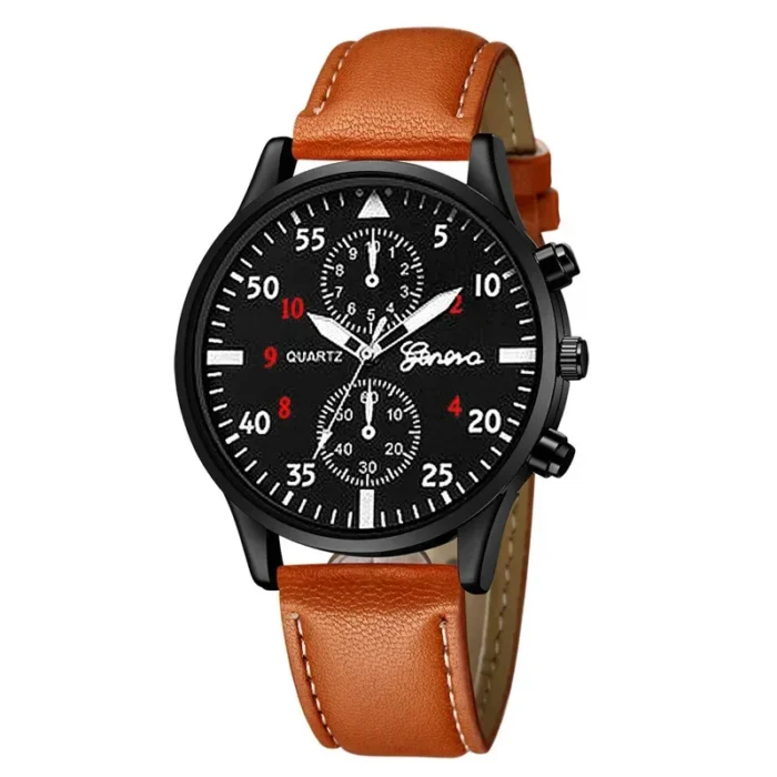 4/2/1pcs Men Sports Watches Set Man Business Quartz Wristwatch Luxury Brown Leather Bracelet Men Casual Clock Watch（no Box） - Image 10