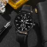 4/2/1pcs Men Sports Watches Set Man Business Quartz Wristwatch Luxury Brown Leather Bracelet Men Casual Clock Watch（no Box） - Image 3