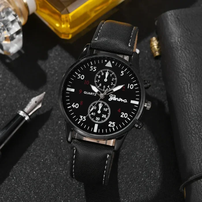4/2/1pcs Men Sports Watches Set Man Business Quartz Wristwatch Luxury Brown Leather Bracelet Men Casual Clock Watch（no Box） - Image 3