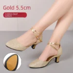 3.5cm Thickness Latin Dance Shoes Women Square Adult Social Soft Sole Dance Shoes Synthetic Leather - Image 22