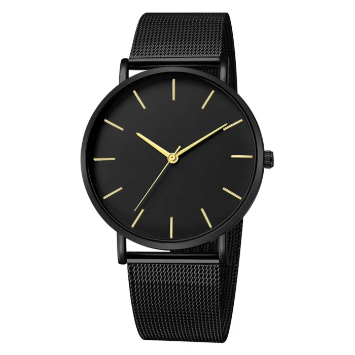 Men Watch Magnetic Bracelet Ultra Thin Quartz Watch Men Slim Mesh Steel Waterproof Sport Watch Black Relogio Masculino - Image 4