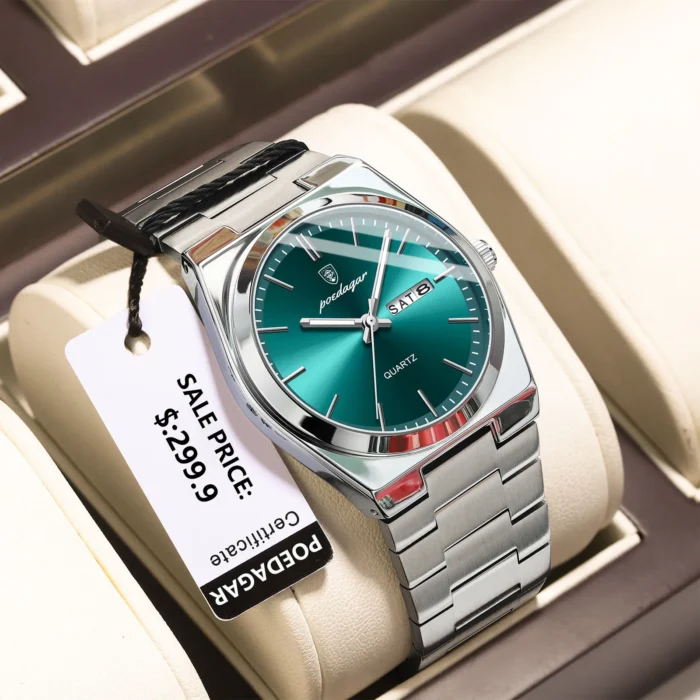 POEDAGAR Luxury Watch For Man Waterproof Luminous Date Week Stainless Steel Men Watch Casual Quartz Men's Watches Male Clock+box - Image 14