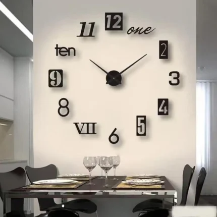Modern Design Large Wall Clock 3D DIY Quartz Clocks Fashion Watches Acrylic Mirror Stickers Living Room Home Decor Horloge