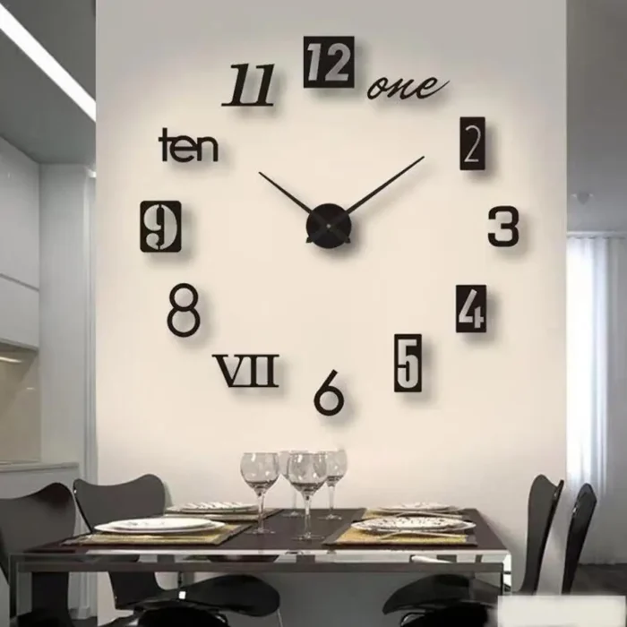 Modern Design Large Wall Clock 3D DIY Quartz Clocks Fashion Watches Acrylic Mirror Stickers Living Room Home Decor Horloge - Image 1