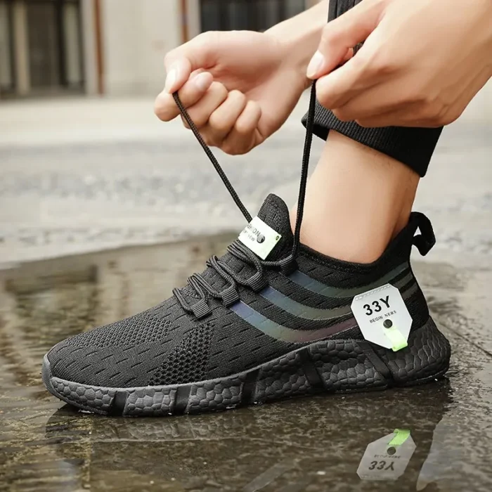 Men Casual Sport Shoes Breathable Lightweight Sneakers Outdoor Mesh Black Running Shoes Athletic Jogging Tenis Walking Shoes - Image 8