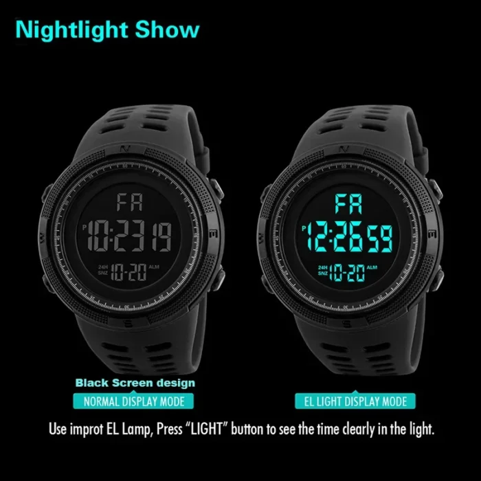 YIKAZE Y01 Military Men Sports Wristwatch Multifunction Men's Digital Watches Waterproof Clock Student Electronic Watch for man - Image 5