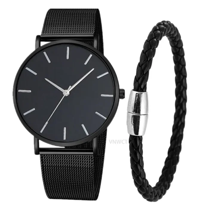 Men Watch Magnetic Bracelet Ultra Thin Quartz Watch Men Slim Mesh Steel Waterproof Sport Watch Black Relogio Masculino - Image 16