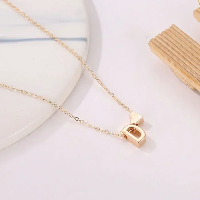 SUMENG Fashion Tiny Heart Dainty Initial Necklace Gold Silver Color Letter Name Choker  For Women Pendant Jewelry Gift - Image 5