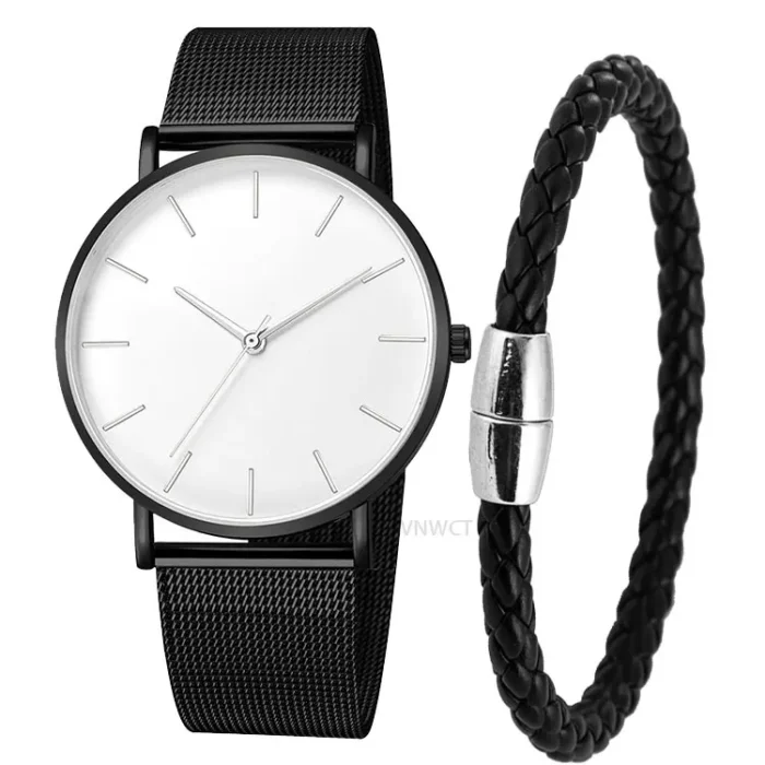 Men Watch Magnetic Bracelet Ultra Thin Quartz Watch Men Slim Mesh Steel Waterproof Sport Watch Black Relogio Masculino - Image 13