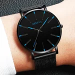 2024 Minimalist Men Fashion Watches Ultra Thin Simple Men Business Stainless Steel Mesh Belt Quartz Watch Gift Relogio Masculino - Image 5
