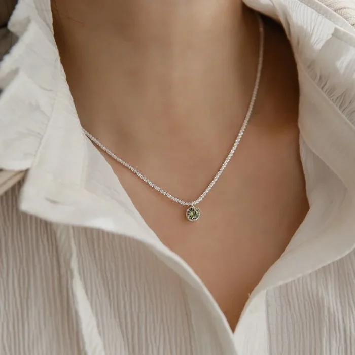 2023 New Popular Silver Colour Sparkling Clavicle Chain Choker Necklace For Women Fine Jewelry Wedding Party Gift - Image 11