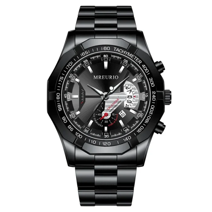 UTHAI H136 New Men's Quartz Watch Fashion Business Glow Calendar Three Beads Stainless Steel Alloy Watch Band - Image 5