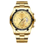 UTHAI H136 New Men's Quartz Watch Fashion Business Glow Calendar Three Beads Stainless Steel Alloy Watch Band - Image 4