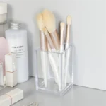 3 Holes Transparent Acrylic Makeup Brush Tool Cosmetic Makeup Storage Box Case Make-up Brush Holder Table Organizer Make Up Tool - Image 4