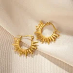 Stainless Steel Earring for Women Heart Zircon Gold Color Hoop Earrings Vintage Waterproof Ear Piercing Jewelry Accessories Gift - Image 25