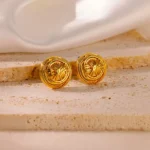 Stainless Steel Earring for Women Heart Zircon Gold Color Hoop Earrings Vintage Waterproof Ear Piercing Jewelry Accessories Gift - Image 30