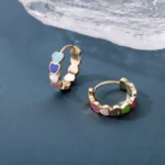 Stainless Steel Earring for Women Heart Zircon Gold Color Hoop Earrings Vintage Waterproof Ear Piercing Jewelry Accessories Gift - Image 27