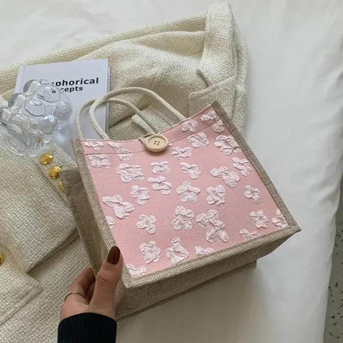 2024 Linen Bags Handbag For Women Shopper Tote Bag Fashion Designer Bag Convenient Large-capacity For Travel Grocery Bag - Image 13