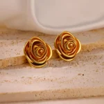 Stainless Steel Earring for Women Heart Zircon Gold Color Hoop Earrings Vintage Waterproof Ear Piercing Jewelry Accessories Gift - Image 16