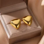 Stainless Steel Earring for Women Heart Zircon Gold Color Hoop Earrings Vintage Waterproof Ear Piercing Jewelry Accessories Gift - Image 14