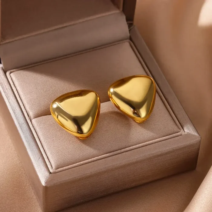 Stainless Steel Earring for Women Heart Zircon Gold Color Hoop Earrings Vintage Waterproof Ear Piercing Jewelry Accessories Gift - Image 14