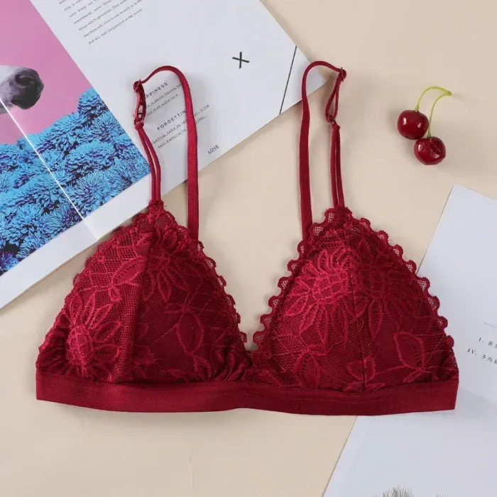 Sexy Deep V Bras for Women Triangle Cup Bralette Ladies Soft Underwear Adjustable Push Up Bra Sexy Lingerie Lace Bra Strapless - Image 9