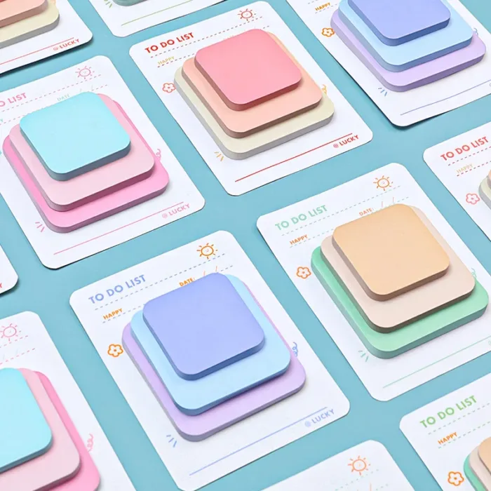 Multicolor Memo Pad 3 Size Adhesive Notepad Decal Scrapbooking DIY Diary Sticky Note Office School Supplies Kawaii Stationery - Image 2