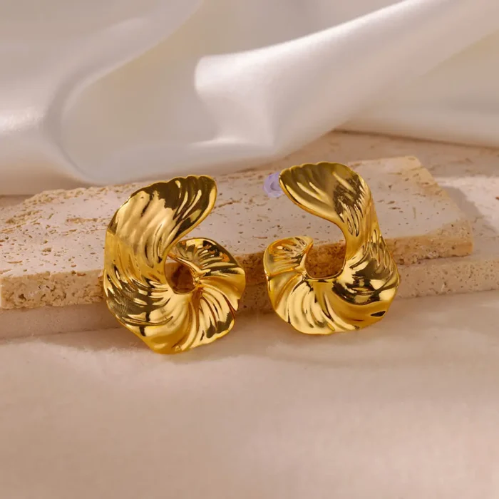 Stainless Steel Earring for Women Heart Zircon Gold Color Hoop Earrings Vintage Waterproof Ear Piercing Jewelry Accessories Gift - Image 7