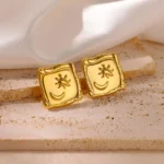 Stainless Steel Earring for Women Heart Zircon Gold Color Hoop Earrings Vintage Waterproof Ear Piercing Jewelry Accessories Gift - Image 34