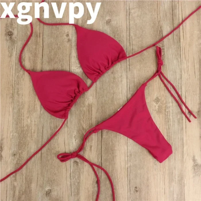 xgnvpy Swimsuit Women Sexy Bikini Set Push-up Padded Bra Thong Two-Piece Swimwear Beachwear Bathing Suit Stylish Femme - Image 3