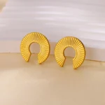 Stainless Steel Earring for Women Heart Zircon Gold Color Hoop Earrings Vintage Waterproof Ear Piercing Jewelry Accessories Gift - Image 33