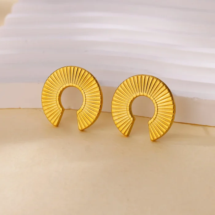 Stainless Steel Earring for Women Heart Zircon Gold Color Hoop Earrings Vintage Waterproof Ear Piercing Jewelry Accessories Gift - Image 33