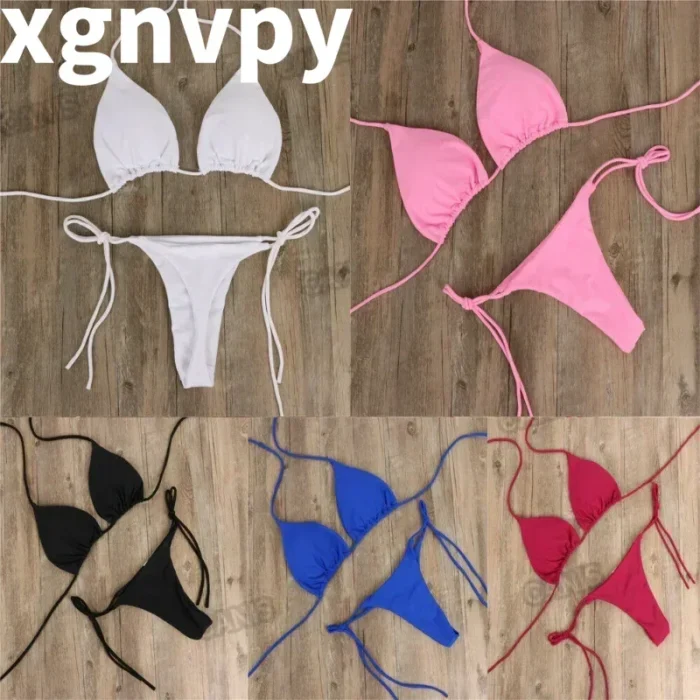 xgnvpy Swimsuit Women Sexy Bikini Set Push-up Padded Bra Thong Two-Piece Swimwear Beachwear Bathing Suit Stylish Femme - Image 6