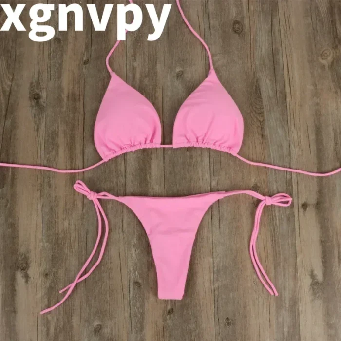 xgnvpy Swimsuit Women Sexy Bikini Set Push-up Padded Bra Thong Two-Piece Swimwear Beachwear Bathing Suit Stylish Femme - Image 4