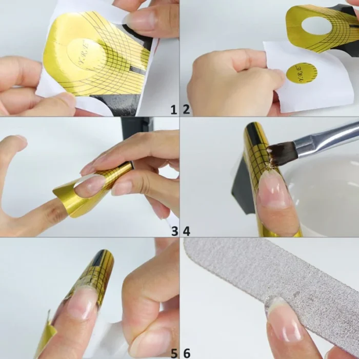 50/100 PCS/Roll French Nail Form For Extension Acrylic Gel Extension Mode Professional Manicure Nail Art Paper Holder Tools - Image 26