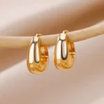 Stainless Steel Earring for Women Heart Zircon Gold Color Hoop Earrings Vintage Waterproof Ear Piercing Jewelry Accessories Gift - Image 23