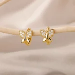 Stainless Steel Earring for Women Heart Zircon Gold Color Hoop Earrings Vintage Waterproof Ear Piercing Jewelry Accessories Gift - Image 19