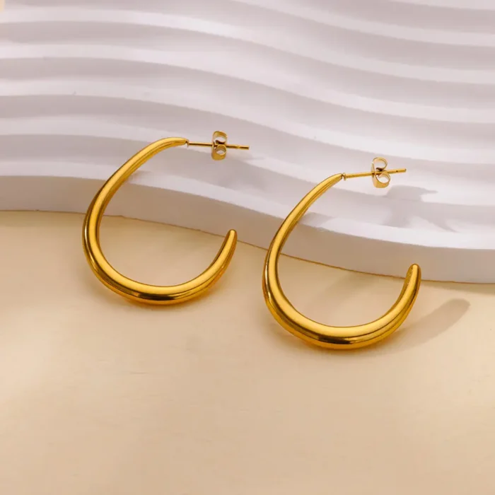 Stainless Steel Earring for Women Heart Zircon Gold Color Hoop Earrings Vintage Waterproof Ear Piercing Jewelry Accessories Gift - Image 13