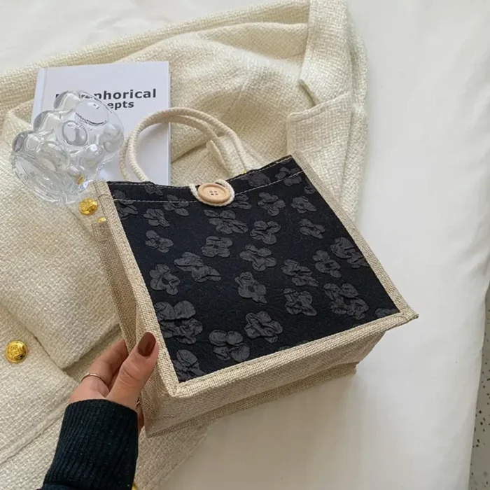 2024 Linen Bags Handbag For Women Shopper Tote Bag Fashion Designer Bag Convenient Large-capacity For Travel Grocery Bag - Image 11
