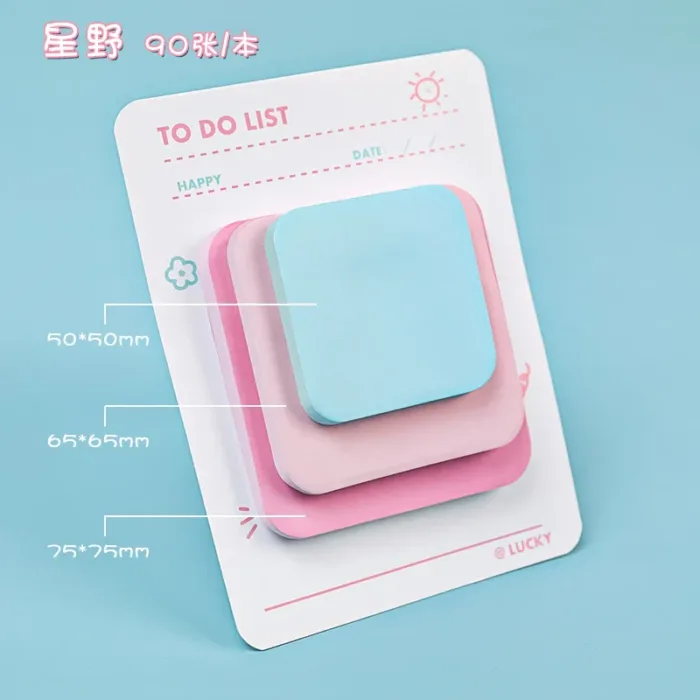 Multicolor Memo Pad 3 Size Adhesive Notepad Decal Scrapbooking DIY Diary Sticky Note Office School Supplies Kawaii Stationery - Image 13