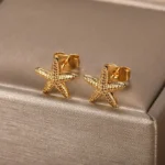 Stainless Steel Earring for Women Heart Zircon Gold Color Hoop Earrings Vintage Waterproof Ear Piercing Jewelry Accessories Gift - Image 9