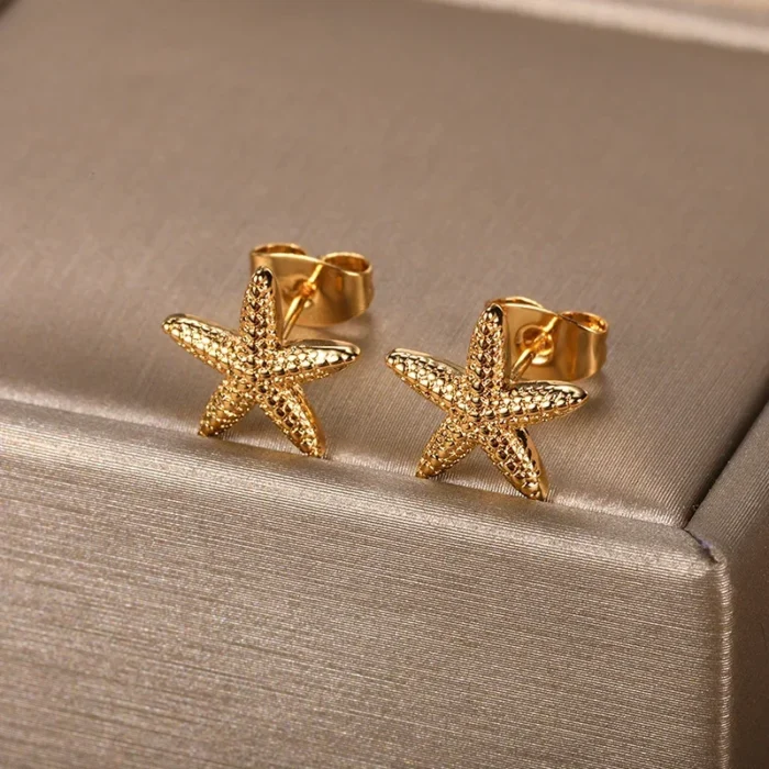 Stainless Steel Earring for Women Heart Zircon Gold Color Hoop Earrings Vintage Waterproof Ear Piercing Jewelry Accessories Gift - Image 9